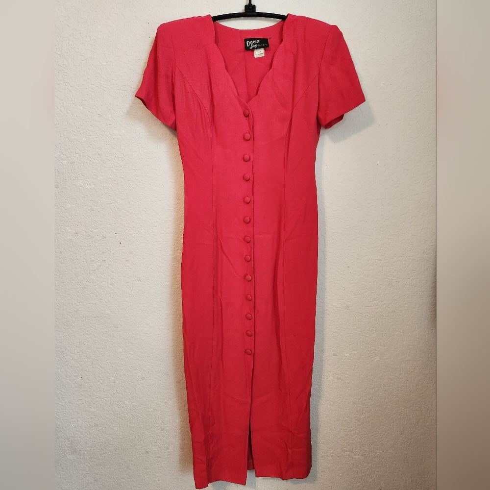 Vintage Dawn Joy Fashions Coral/Red Dress, Size‎ 6